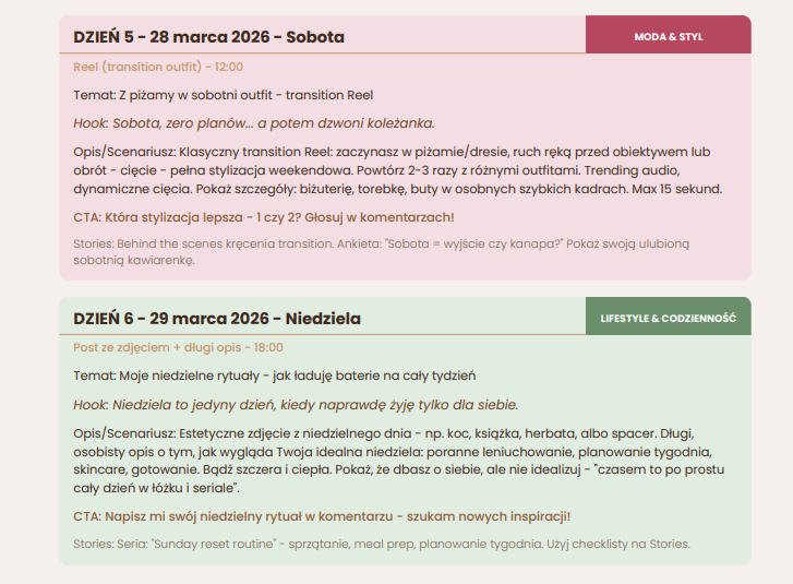 Content Plan podgląd